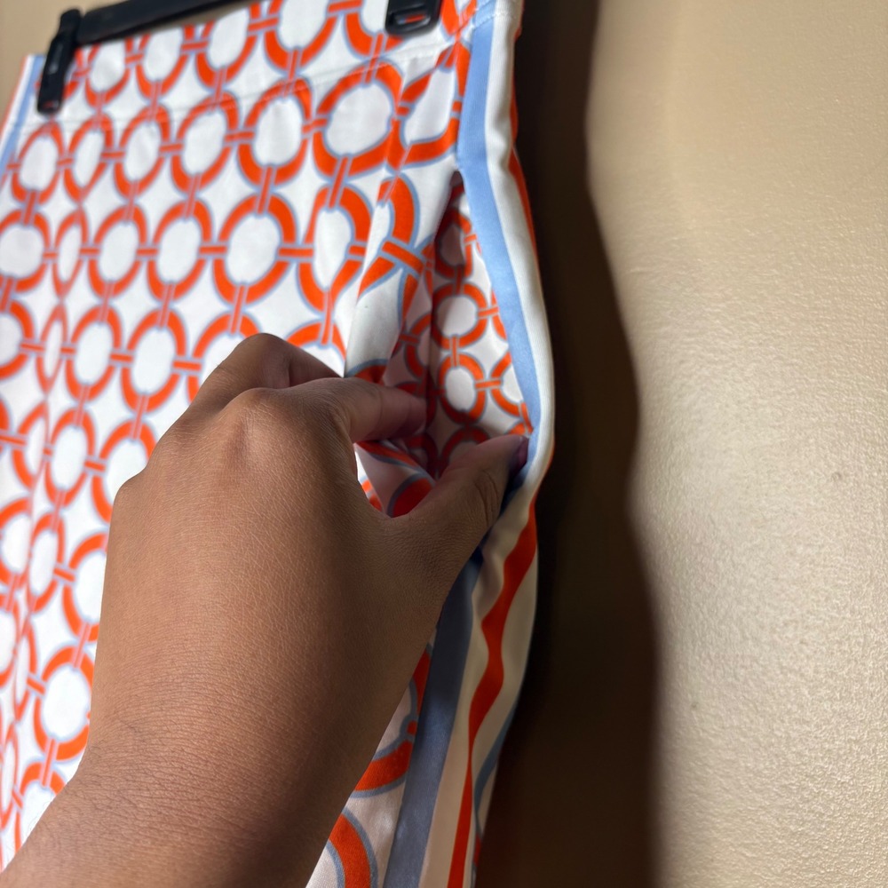 Gretchen Scott Womens Orange Blue Geometric Skort Sz Small Sporty Pickleball - Picture 4 of 8